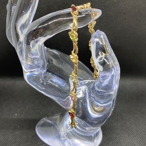 10kngold bracelet multi color gemstones